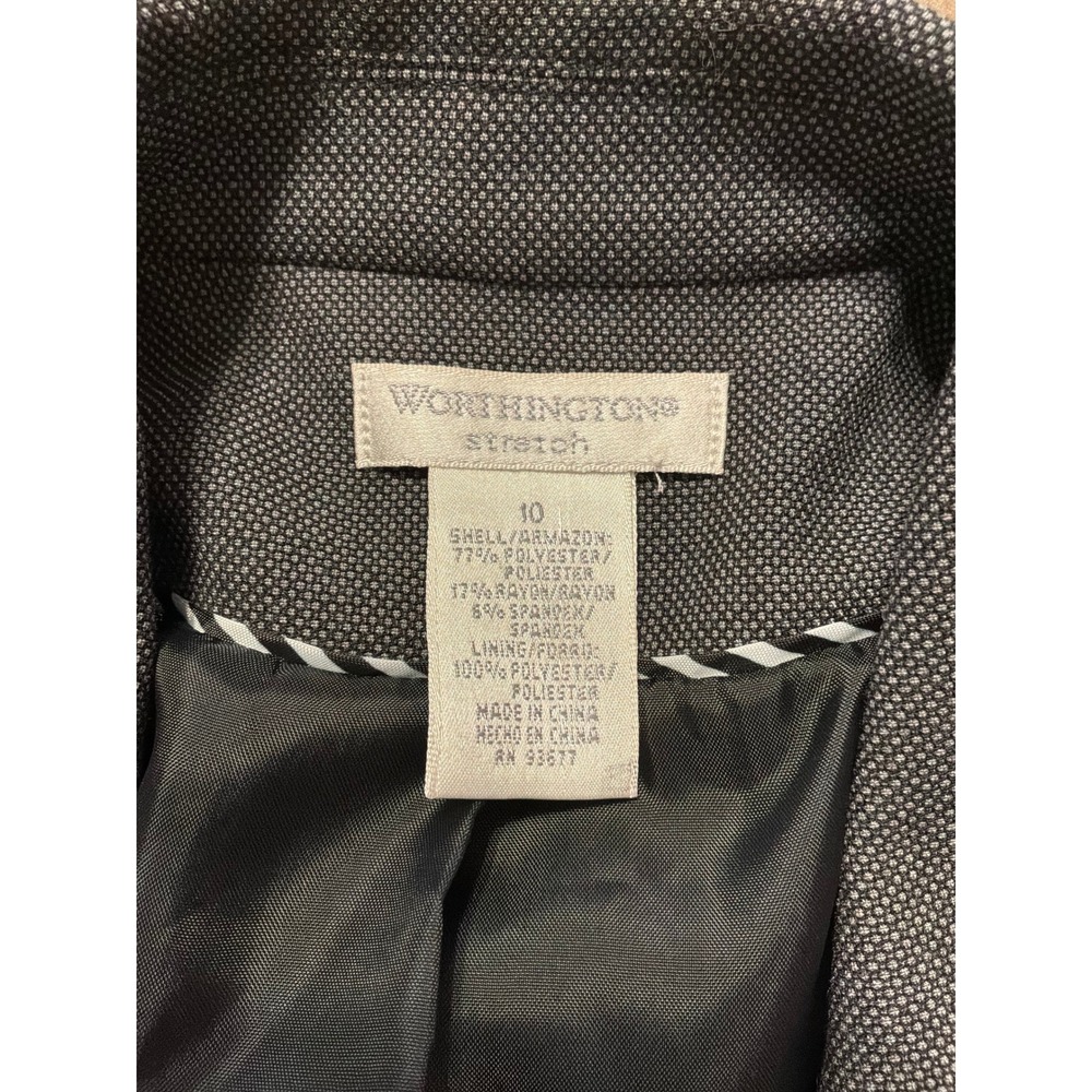 Worthington Stretch Gray Solid One Button Blazer … - image 8